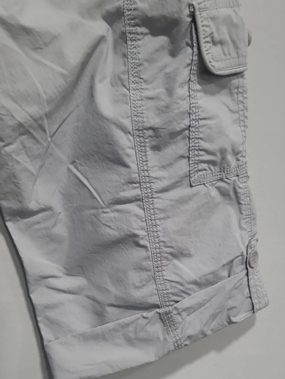 Calvin Klein Womens Light Gray Cargo Shorts - Casual Drawstring Waist Sz M/M